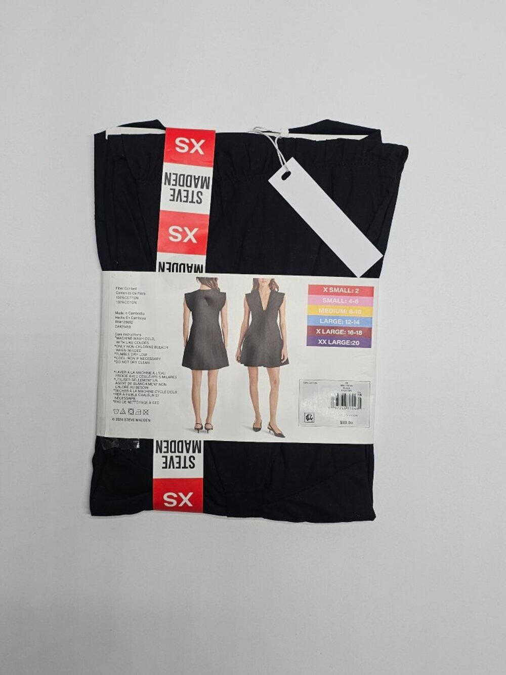 Steve Madden Women's V-Neck Cotton Tiered Hem Line Mini Dress - Picture 4 of 4